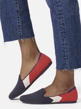 Rothy’s Slate Prep Red White Blue Loafer Flats Patriotic 4th of July shoes Women